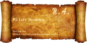 Milch Aranka névjegykártya
